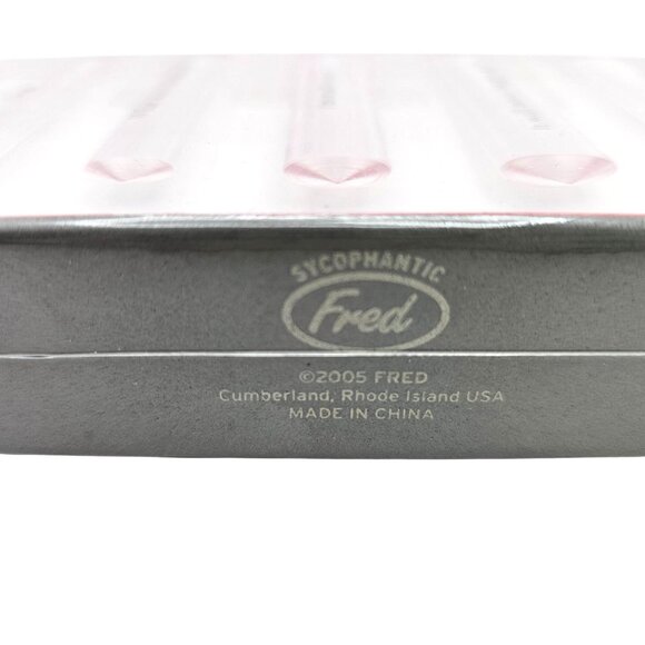 Apology Flower Talk Bud Vase By Fred Clear & Pink Acrylic Humorous Phrases - Picture 4 of 15